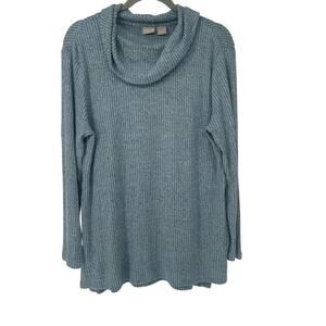 Chico's Zenergy Light Blue Cowl Neck LS Casual Soft Cozy Tunic 1 (8/10)
